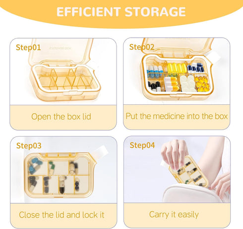 ljhaowu New Weekly Pill Organizer, Moisture-Proof Storage Case, Daily Travel Pill Storage Container, Travel Pill Box