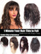 Water Wavy Hair Forehead Piece Clip, Middle Part Topper with Choppy Fringe, Thin, 45cm, Dark Brown