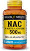 MASON NATURAL NAC N-Acetyl L-Cysteine 500 mg - Immune System Booster, Cellular Health Support - 60 Capsules