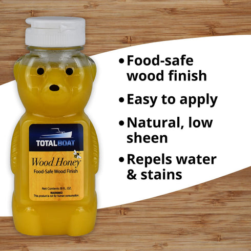 TotalBoat Wood Honey Food Safe Wood Finish - Wood Oil for Cutting Boards & Butcher Blocks (16 oz)