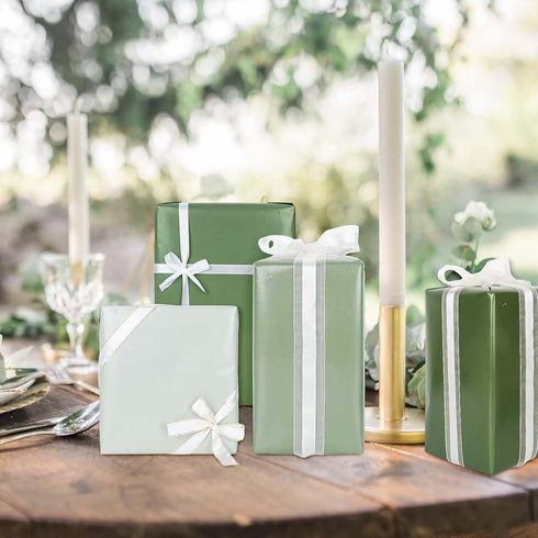 Whaline Sage Green Wrapping Paper Not Roll 4 Colors Gradient Green Gift Wrap Paper Folded Flat for Wedding Birthday