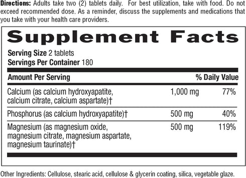 Country Life Target-Mins Calcium Magnesium Supplement for Bone Health, 1000mg Calcium, 500mg Magnesium