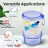 No Leak Partial Denture Case, Retainer Bath Box with Strainer Basket and Brush, Transparent Blue for False Teeth