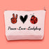 JXGZSO Good Luck Ladybug Symbol Makeup Bag with Zipper, Gifts for Women, Cosmetic Bag