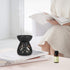 ComSaf Aromatherapy Essential Oil Burner - Set of 1 Ceramic Oil Diffuser Candle Tealight Holder (Black)