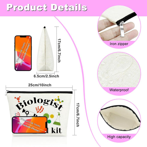 Biologist Gifts Makeup Bag Biology Science Teacher Gifts Biology Lover Gifts Cosmetic Bag Biology Student Gifts Biology Major Graduation Gifts Lab Technician Gifts Birthday Christmas Gift