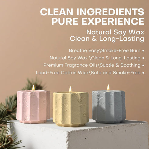 JueOne Set 6 Pack Set, Scented Candles for Home, Natural Soy Wax Candle Gift Non-Toxic Cement Jar Candles, Luxury