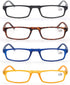 MODFANS Reading Glasses +1.75 - 4 Pairs Fashion Readers, Narrow Frame Spring Hinge for Men and Women
