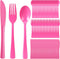 wlilupah 120 Disposable Plastic Cutlery Set 40 Forks and 40 Spoons and 40