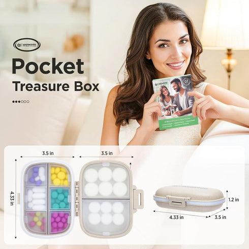 Portable Travel Pill Organizer - Pill Case for Daily Vitamins & Medications