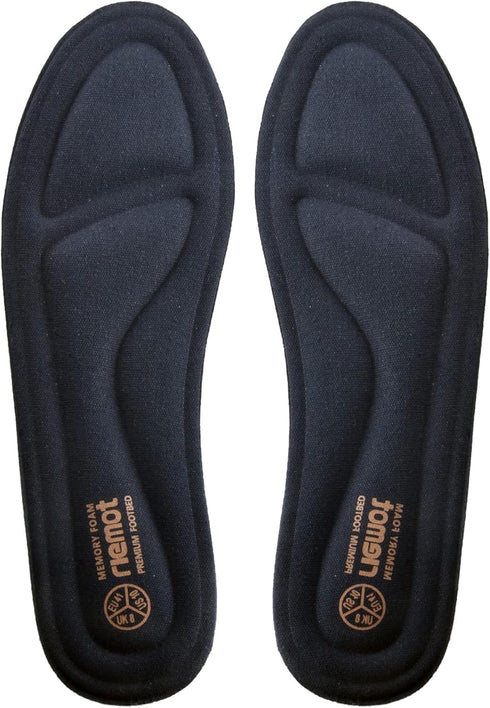 riemot Womens Memory Foam Insoles – Super Soft Replacement Innersoles for Running Shoes, Navy US 8 / EU 39