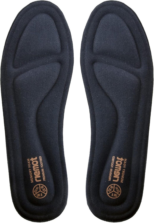 riemot Womens Memory Foam Insoles – Super Soft Replacement Innersoles for Running Shoes, Navy US 8 / EU 39