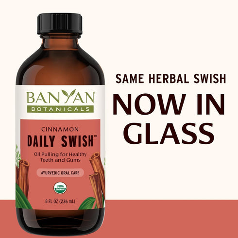 Banyan Botanicals Cinnamon Daily Swish – Organic Ayurvedic Pulling Oil with Coconut Oil, 8 oz