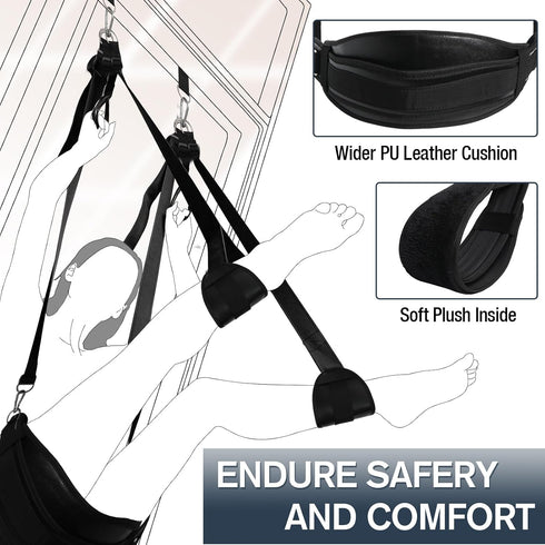 Ksodqeto 2 1 BDSM Sex Swing Bondage Thigh Restraints, in Door Sex Swings & Thigh Sling with Adjustable Straps, Hanging