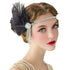 SWEETV Flapper Headbands - Womens 1920s Inspired Feather Headband, Great Gatsby Cocktail Party Rhinestone Hair