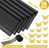 ROADPLUM 20 Sheet Black Flower Wrapping Paper, Bouquet Wrap Kit with 12 Butterflies and 1 Ribbon