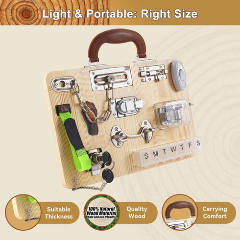 Yeconire Fidget Busy Board for Adults with Dementia, Montessori Wooden Busy Board for Seniors, Gift Toys for Alzheimers