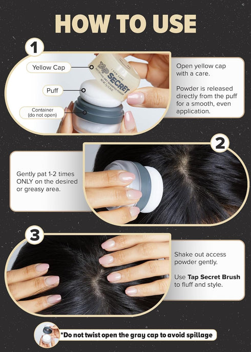 I DEW CARE Dry Shampoo Powder - Tap Secret, Non-aerosol, Travel Size Dry Shampoo for Women, 0.24 oz.