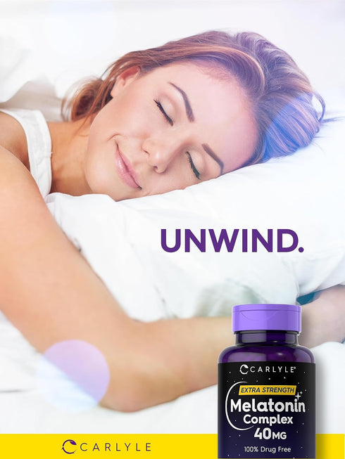 Carlyle Melatonin 40mg Complex, 150 Fast Dissolve Tablets, Extra Strength Support with Ashwagandha and Chamomile