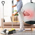 Broom and Dustpan Set for Home, Soft Bristles Indoor Broom with Stainless Steel Dustpan, Kitchen Cleaning Combo