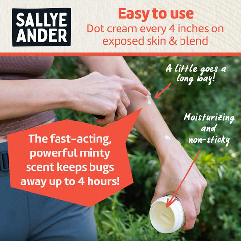 SALLYEANDER No Bite Me All-Natural Bug Repellent, Anti Itch Cream, 2 oz, Safe for Kids