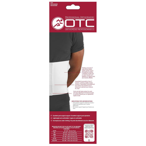 OTC Abdominal Binder for Men, Three-Panel Body, 9-Inch Elastic