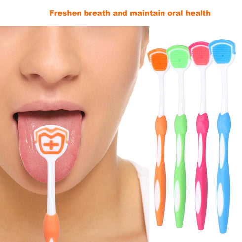Tongue Scraper - Plastic Tongue Cleaning Brush, Portable Freshen Breath Tool for Oral Care