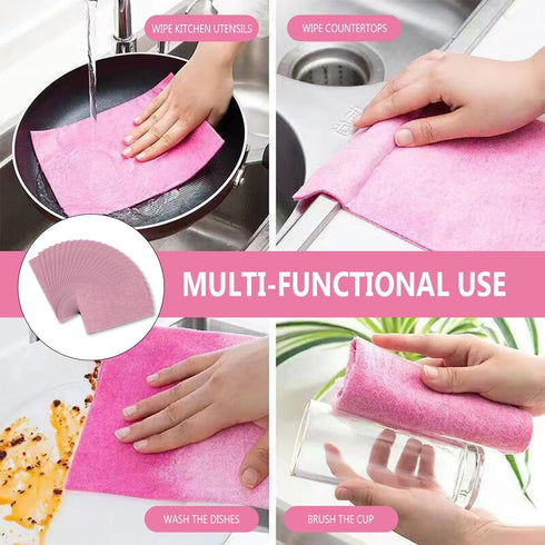 UPIQNG 20Pcs (12x8Inch) Papaya Dish Cloths Reusable Cleaning Wipes Absorbent Coconuts Shell Rags Non-linting Kitchen