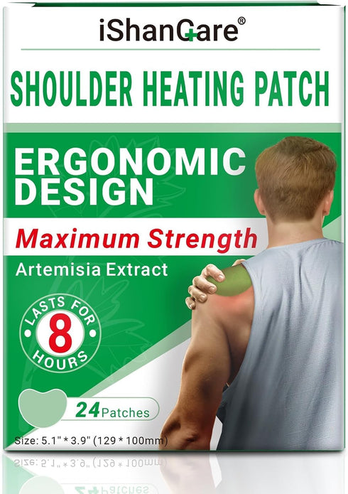 Shoulder Patches - 24 Count Warming Herbal Plaster, Maximum Strength Heat Patches for Deep Heating Joint Relief