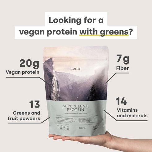 Form Superblend Protein, Vegan Protein Powder with Superfoods, Vitamins and Minerals, Chocolate Peanut
