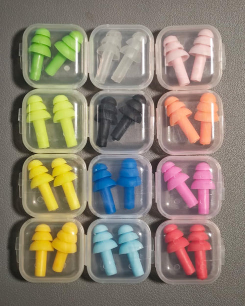 10 Pairs Noise Cancelling Ear Plugs, Reusable Soft Silicone Waterproof Hypoallergenic Earplugs for Swimming, Concerts,