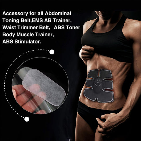 PAMASE 50/80 Pcs Gel Pads for Abs Stimulator - Replacement Pads for Reusable Ab Workout Toner Belt