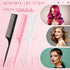 Leinuosen 3 Pack Tail Comb, Carbon Fiber Rat Tail Styling Comb for Heat Resistant Anti Static Teasing