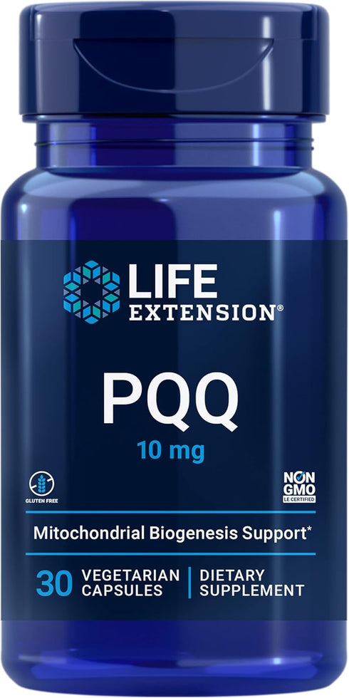 Life Extension PQQ Caps – 10 mg Pyrroloquinoline Quinone – Energy Support, Gluten-Free, Non-GMO, Vegetarian – 30