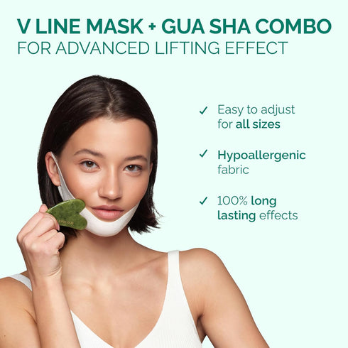 PLANTIFIQUE V-Line Collagen Mask for Face, 5 PCS Chin Strap for Skin Firming