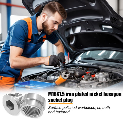 Ywdiml 4PCS M181.5 304 Car Stepped Mounting Bung and Plug, Stainless Steel Vehicle Oxygen Sensor Bung, Automotive