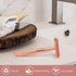 Rose Gold Safety Razor for Women and Men, Single Blade Metal Razors with 10 Double Edge Blades, Open Comb Razor