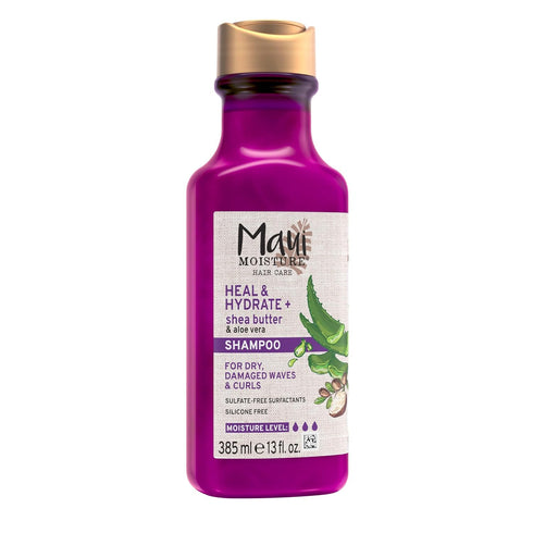 Maui Moisture Heal & Hydrate Shampoo with Shea Butter, Coconut & Macadamia Oils for Curly Hair, 13 fl oz