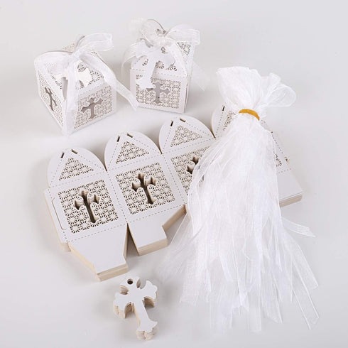 LEMESO 2x2x2in Favor Boxes for Presents, Small Gift Boxes with Ribbon, Party Wedding Favors, Mini Candy Boxes