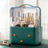 Large Capacity Makeup Organizer with Lid - Preppy Skincare Organizer, Cosmetic Storage Box & Display Cases (Green)