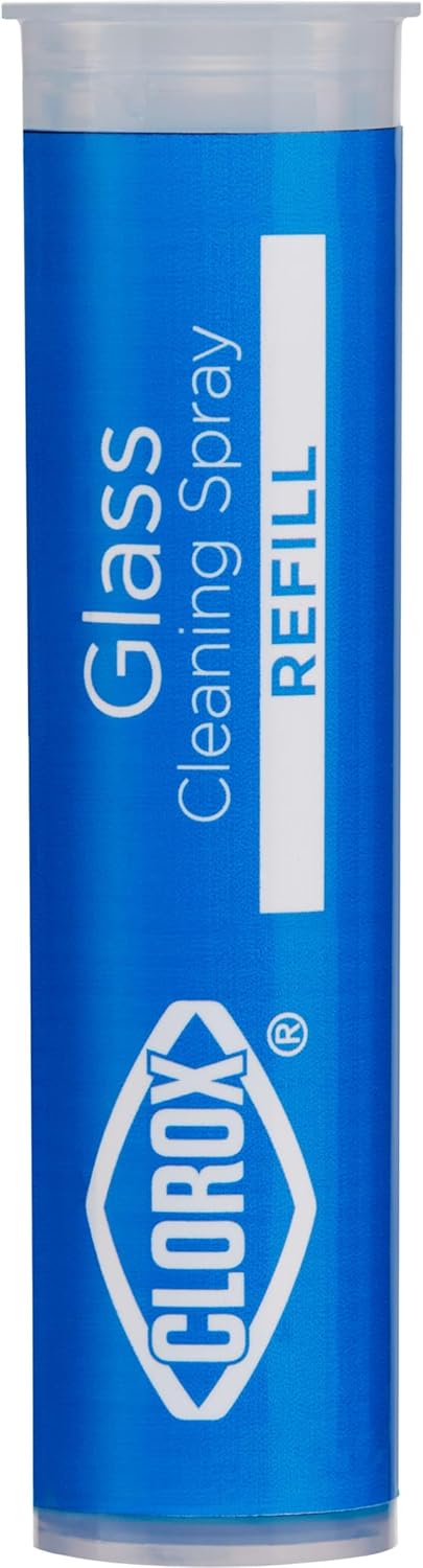 Clorox Glass Cleaner Refill Cartridge, 2 Piece Set, 0.66 Fl Oz, for Reusable Spray Bottle, Household Essentials