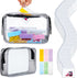 Meanplan 50 Pcs Reusable Pill Pouches, Clear Zippered Pill Bag, Transparent PVC Toiletry Carry Pouch, Travel Organizer
