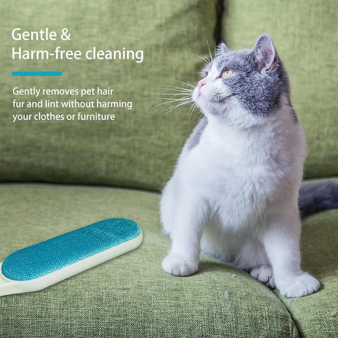 2 Pack Furniture Lint Remover Brushes, Double Sided Self Cleaning Loose Hair Catcher for Pet Hair on Clothes, Sofa,