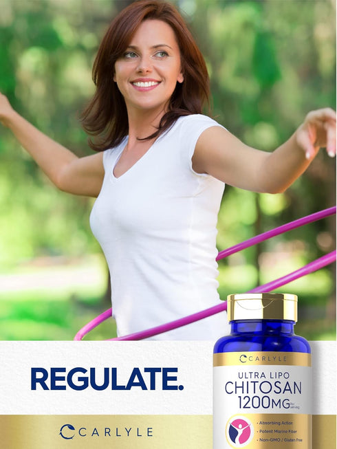 Carlyle Chitosan Supplement 1200mg | 120 Quick Release Capsules | Gluten Free, Non-GMO | Ultra Lipo