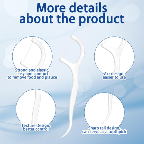 Hushee 1000 Count Dental Floss Bulk Tooth Picks, Individually Wrapped Travel Floss Picks for Oral Care