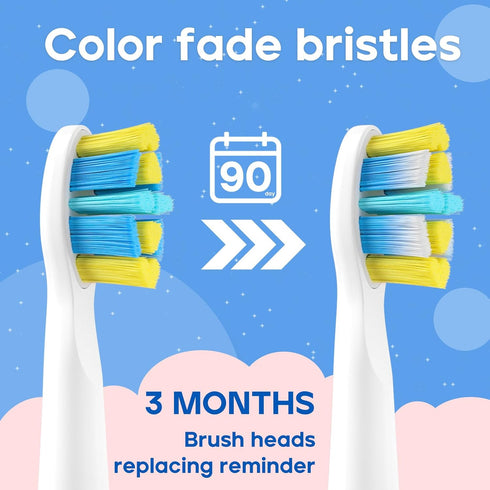 SG-2303 4 SEAGO Kids Electric Toothbrush Replacement Brush Heads Refill PCS White