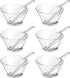 12 Pcs Plastic Clear Serving Bowls with Kitchen Scoops, Salad, Popcorn, Angled Candy Bowl for Cooking Parties, 210 ml