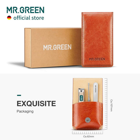 MR.GREEN Portable Manicure Set, Stainless Steel Pedicure Kit with Nail Clippers and Grooming Case Gift Box
