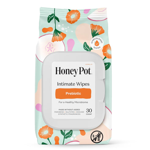 The Honey Pot Company - Prebiotic Feminine Wipes & Non-Herbal Overnight Pads Bundle - pH Balanced Natural Hygiene