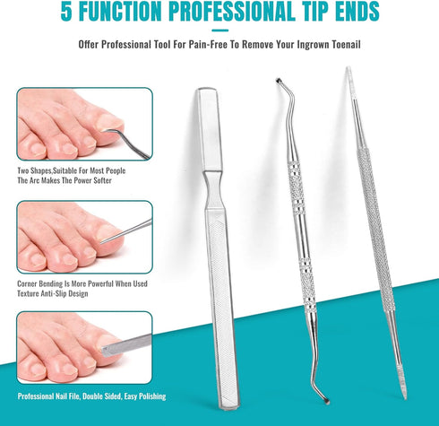 Toenail Clippers for Thick Nails - Heavy Duty Kit with Long Handle for Seniors and Elderly, Professional Nail Clippers
